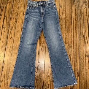 Gap '70s Flare High Rise Jeans Women's Size 6/28 Reg Blue Denim Cotton Stretch